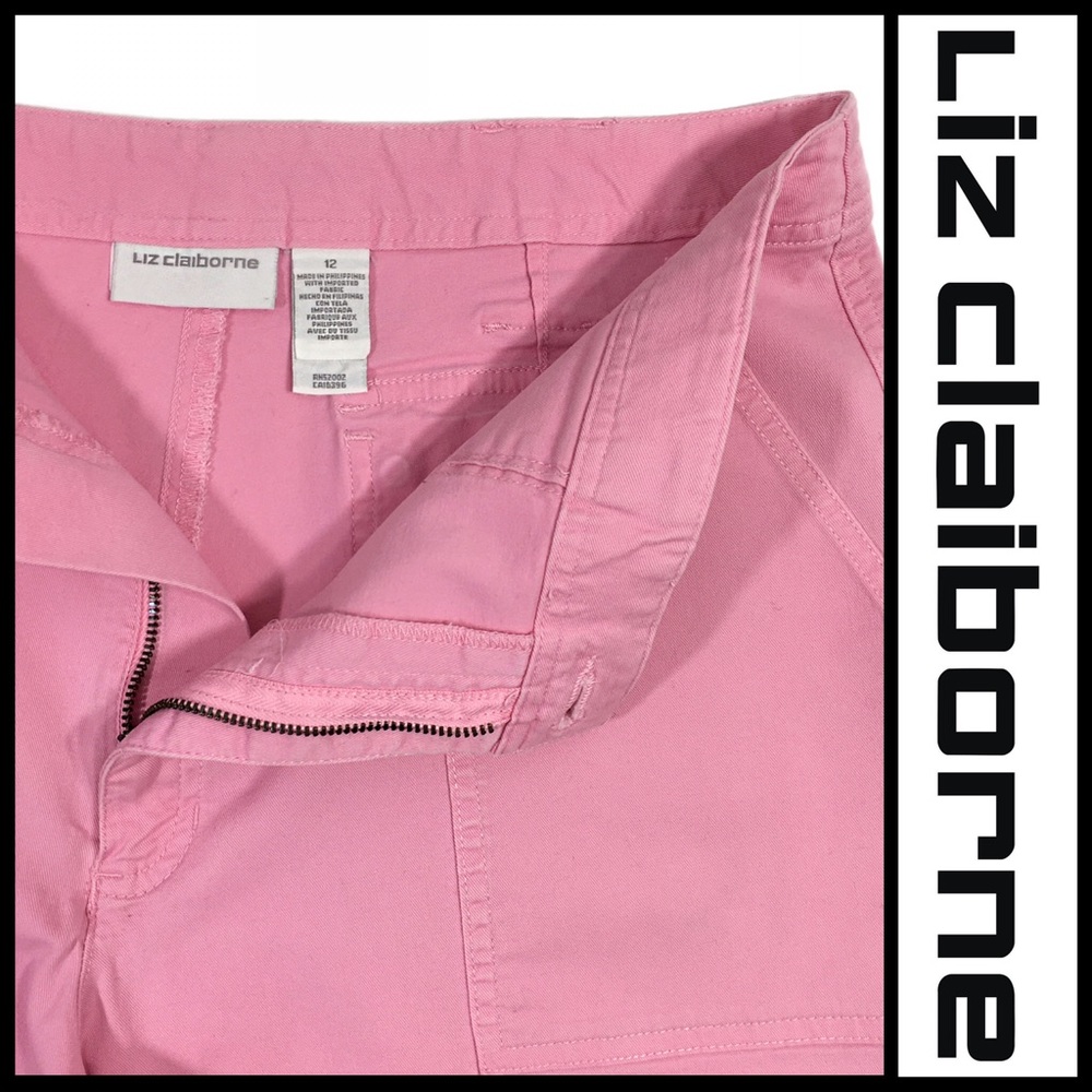 LIZ CLAIBORNE Pretty In Pink Lightweight Summer Shorts Size 12
